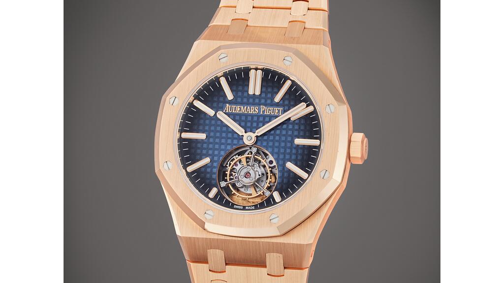 This Audemars Piguet Royal Oak Tourbillon features a self-winding flying tourbillon, created specifically for the 50th anniversary of the Royal Oak in 2022. Sylvester Stallone Audemars Piguet Reference 26730OR.OO.1320OR.01 Royal Oak Tourbillon